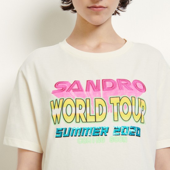 T-shirt à message Sandro Soldes  Femme