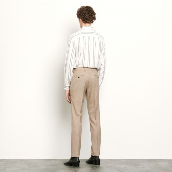 Pantalon de costume à petits carreaux Sandro Soldes Homme
