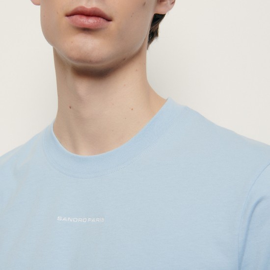 T-shirt en coton organique Sandro Soldes Homme